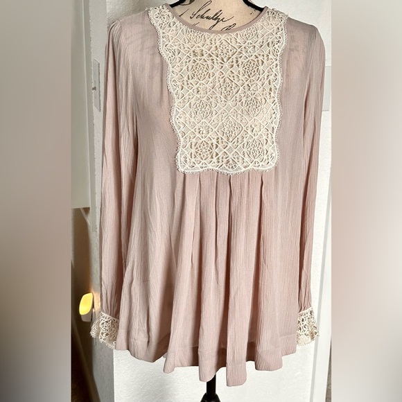Lacy Gauze Womens Top Free People Small Loose Fit - Picture 11 of 15